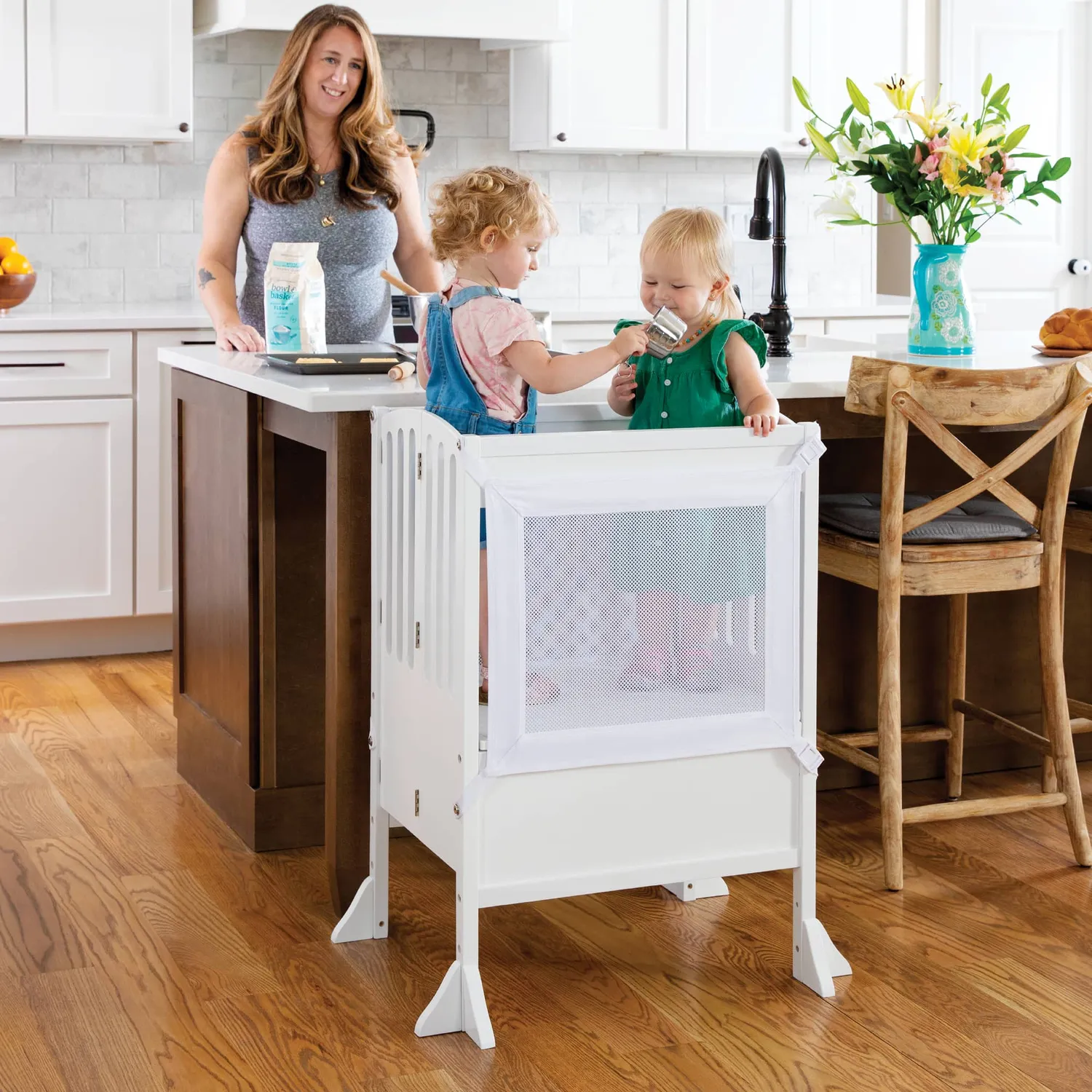 Guidecraft Kitchen Helper Double leertoren natural 2 kinderen