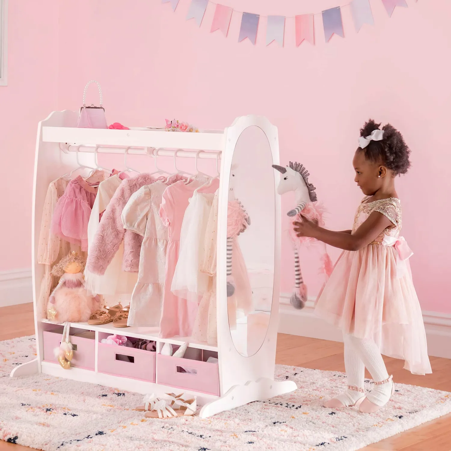 Guidecraft Dress Up Storage verkleedkast met spiegel