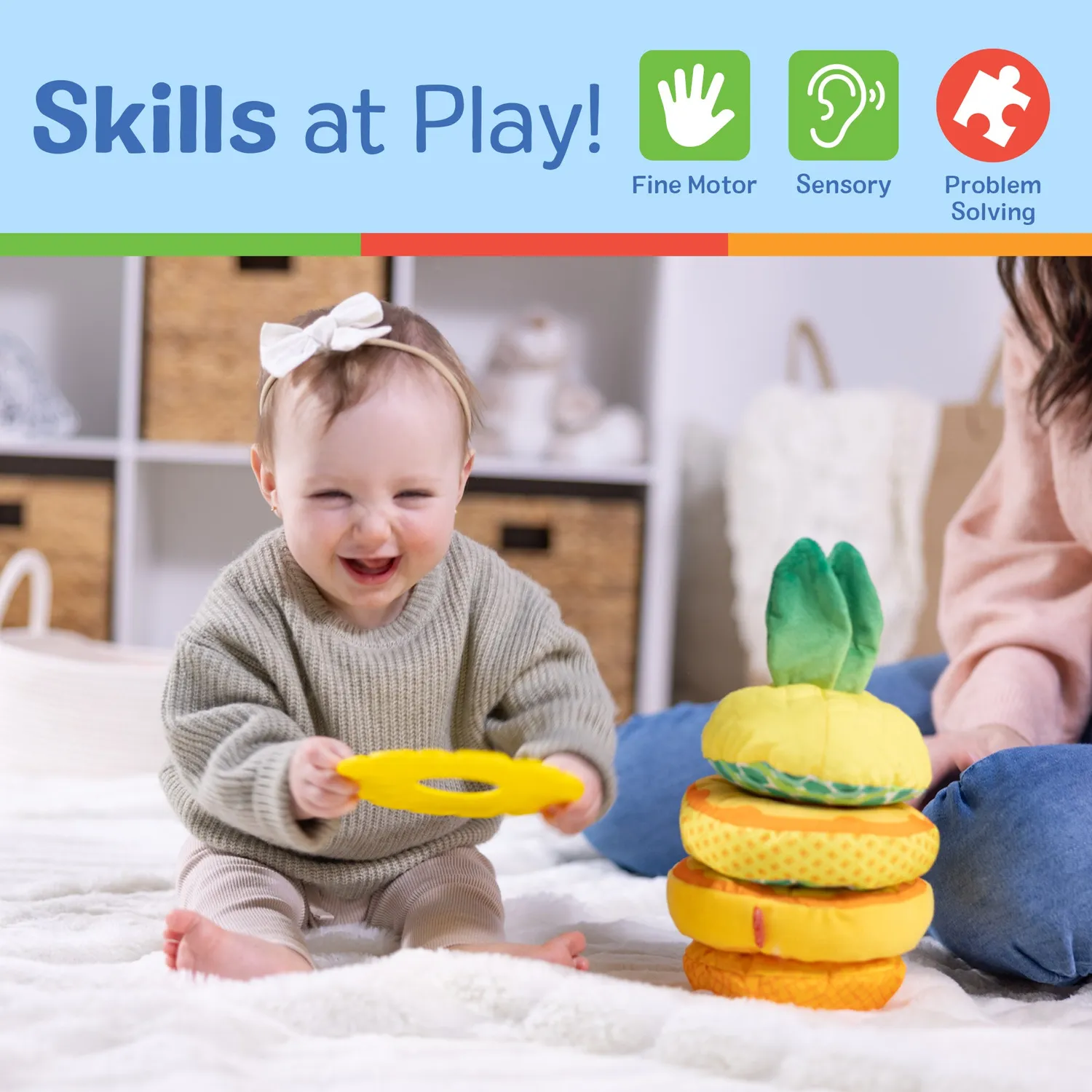 Melissa & Doug Pineapple Soft Stacker stapeltoren baby zacht