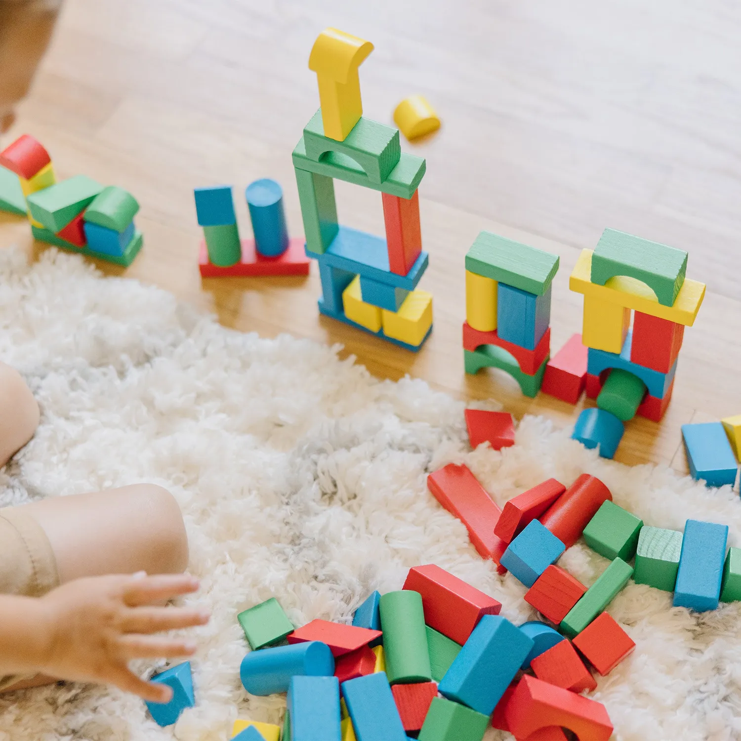 Melissa & Doug 100-Piece Wood Blocks Set blokken 100-delig kleur