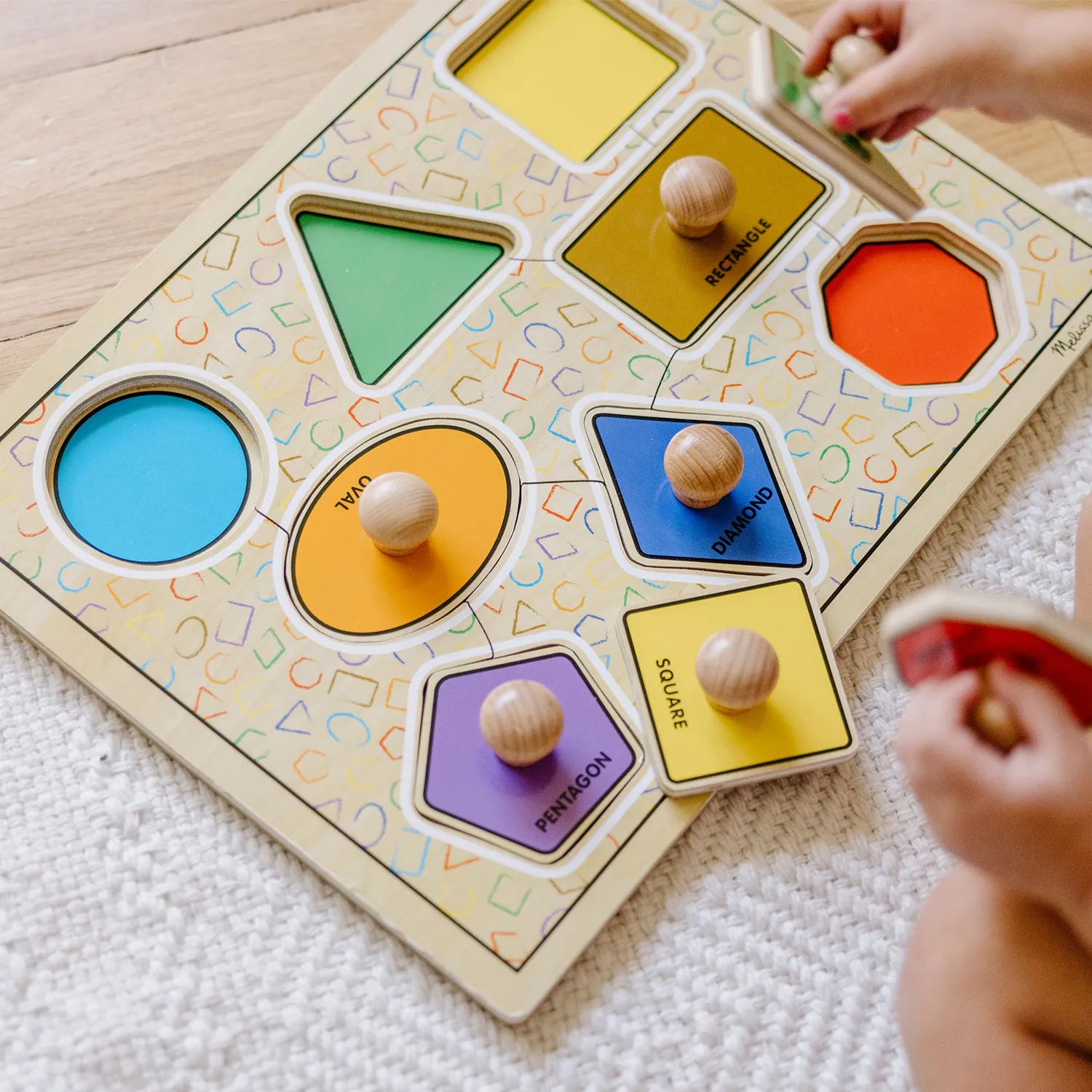 Melissa & Doug Geometric Shapes Deluxe Jumbo Peg puzzel 8 stuks