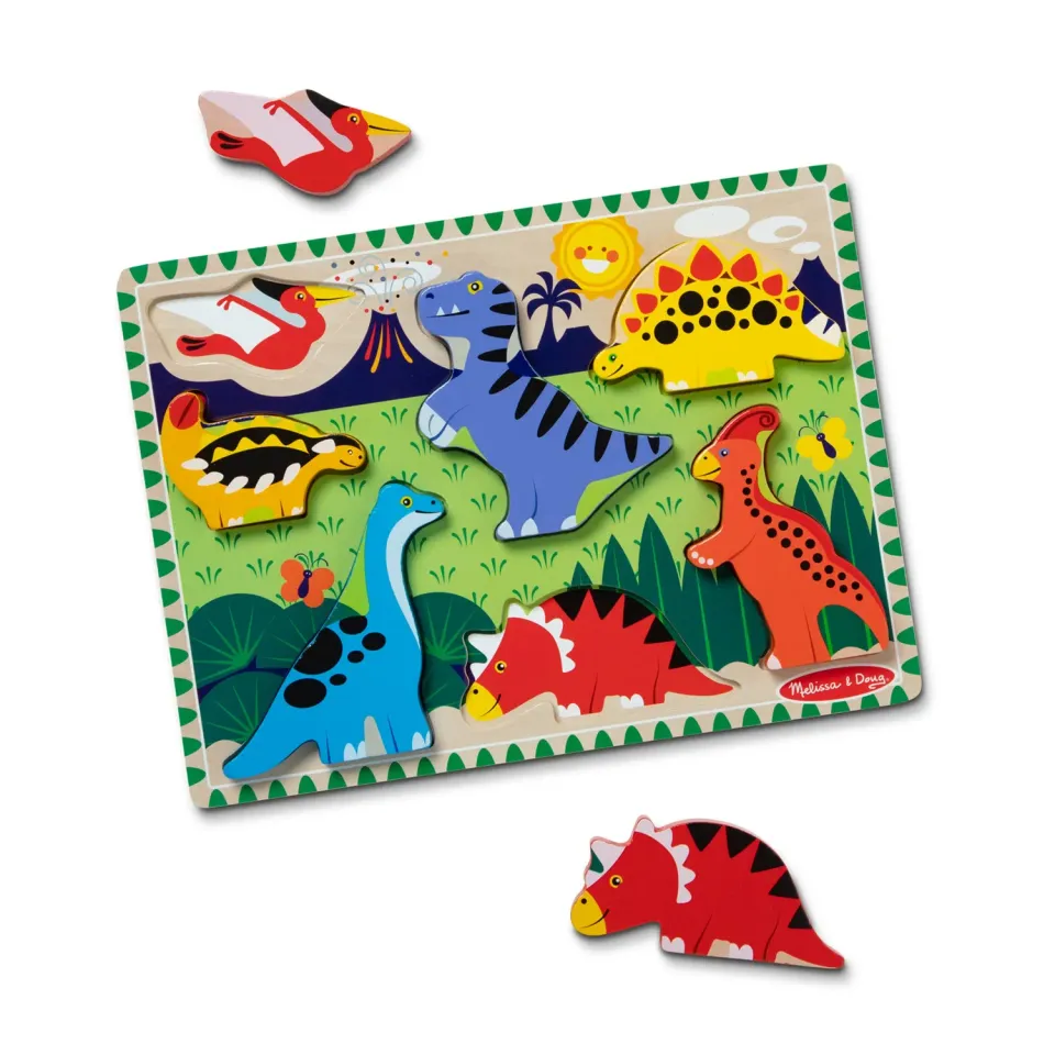 Melissa & Doug Dinosaurs houten puzzel 7 stukjes