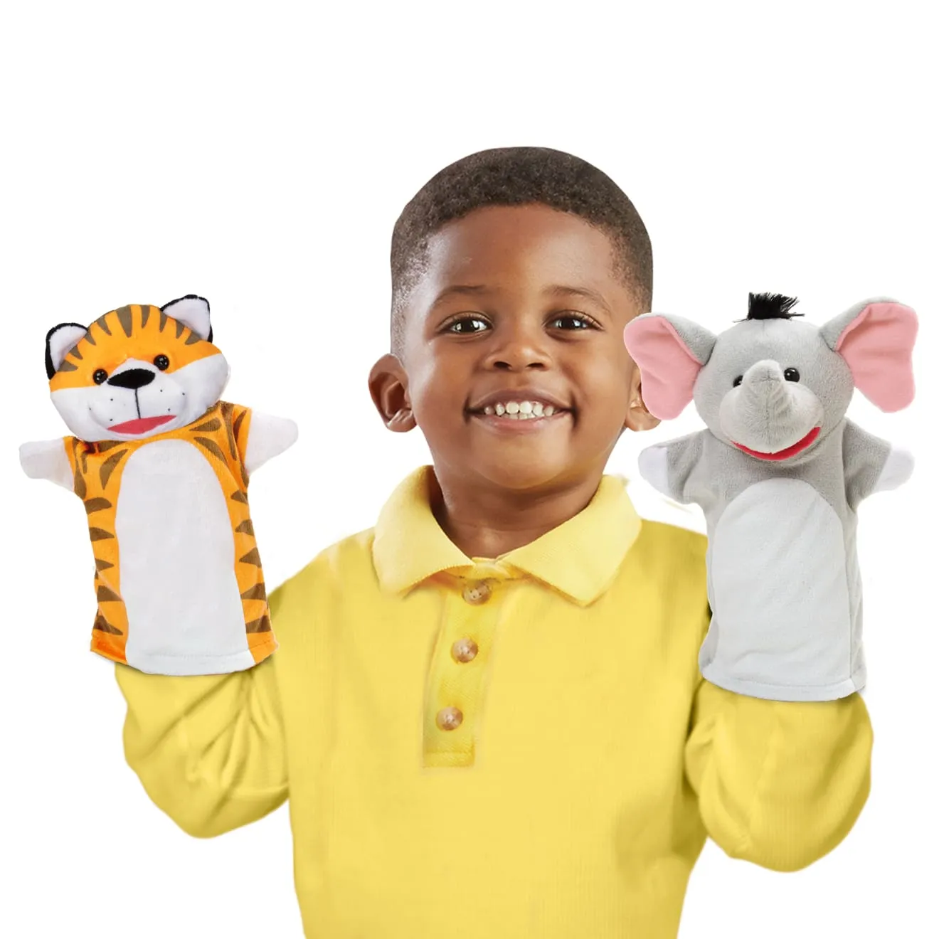 Melissa & Doug Safari Buddies handpoppen 6 stuks