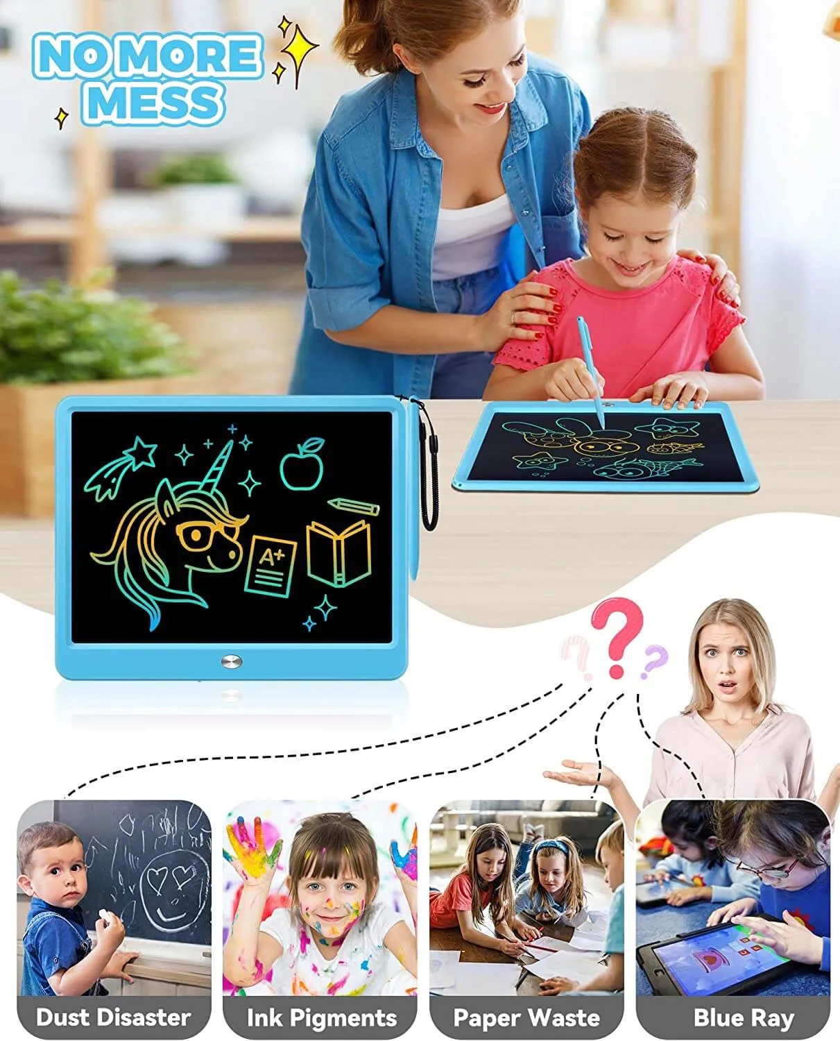KOKODI LCD Writing Tablet tekentablet 12 inch blauw