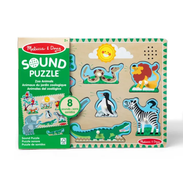 Melissa & Doug Zoo geluidspuzzel 8 stukjes dierengeluid