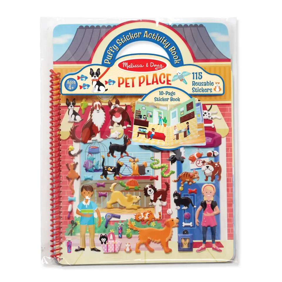 Melissa & Doug Pet Place puffy stickerboek herbruikbaar