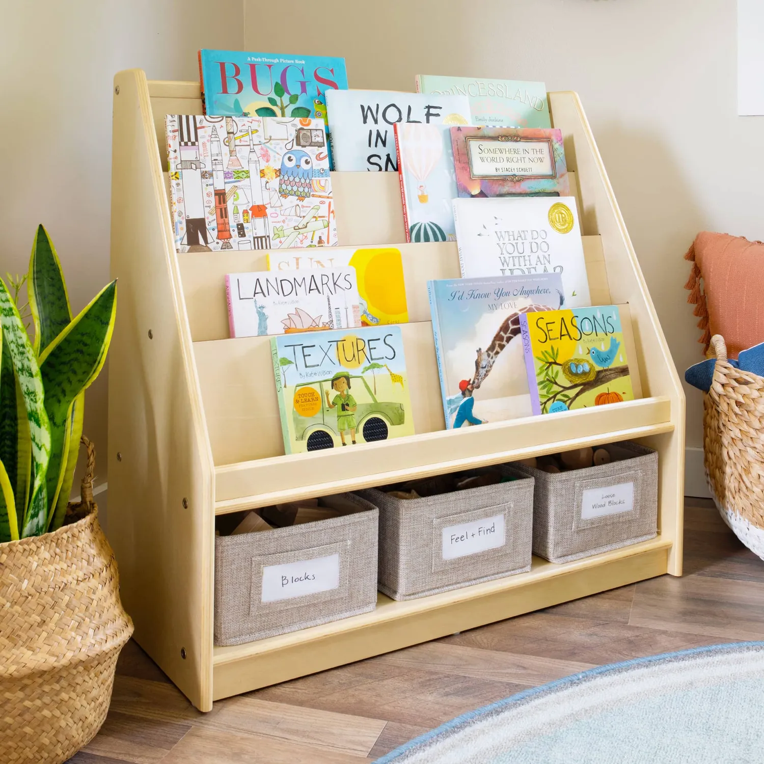 Guidecraft EdQ Book and Bin Display kast wit