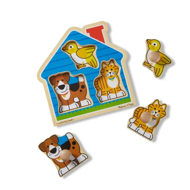 Melissa & Doug huisdieren knobbelpuzzel hout 3 stukjes