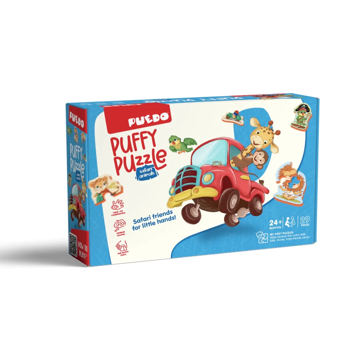Puedo Puffy Puzzle Safari Animals puzzel zacht