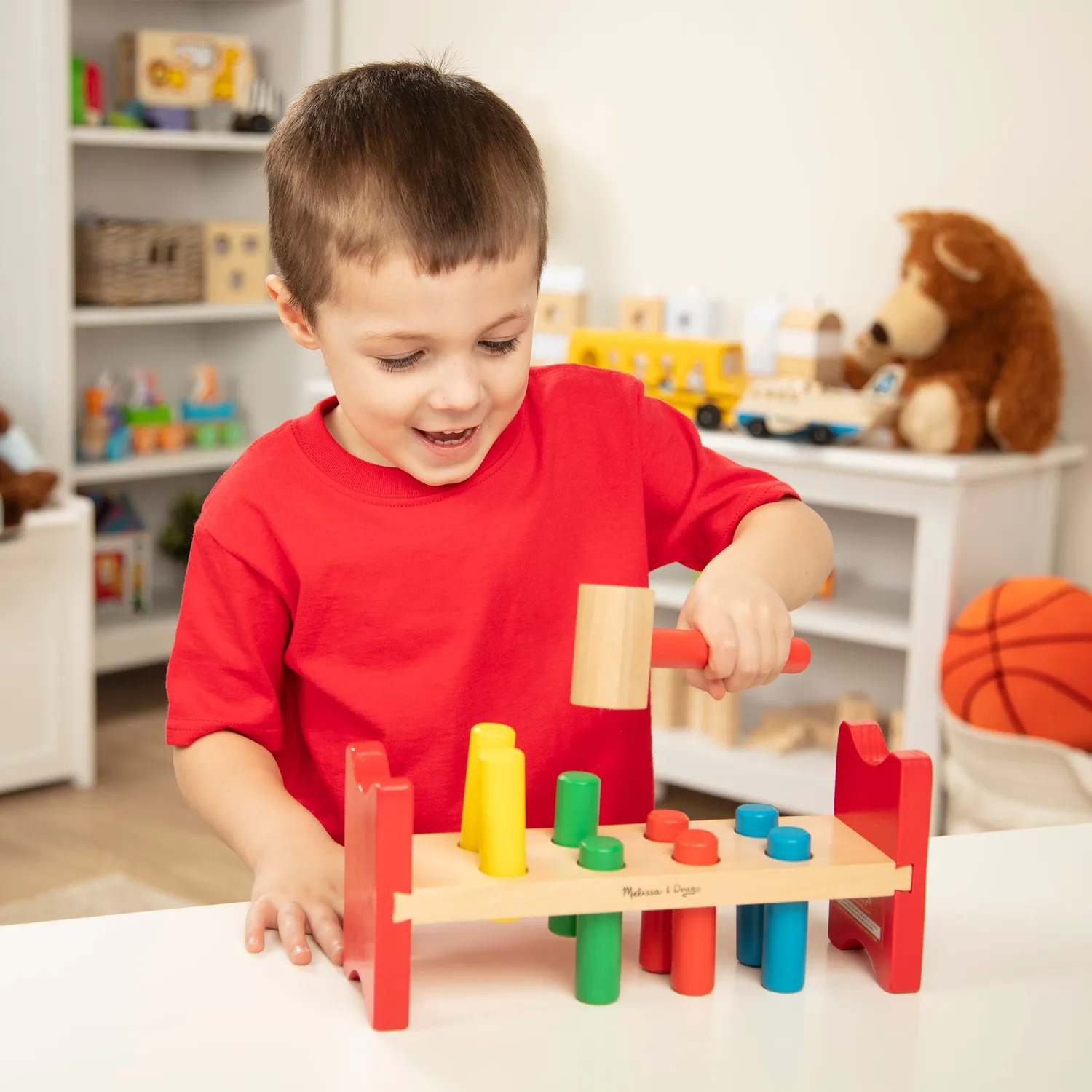 Melissa & Doug Pound-a-Peg hamerbank hout 8 pinnen