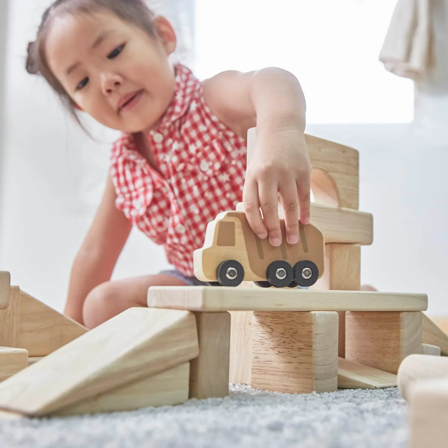 Guidecraft Mini Trucks houten voertuigen set van 10 voertuigen
