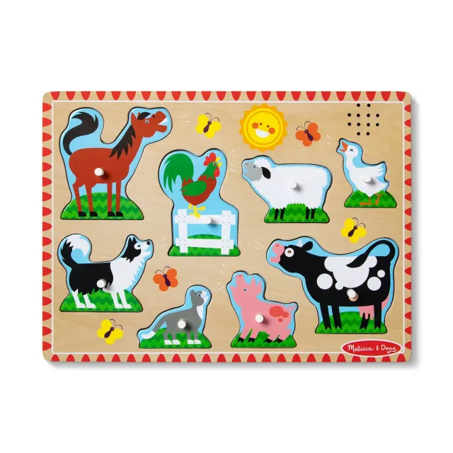 Melissa & Doug Farm Animals geluidspuzzel hout 8 stukjes