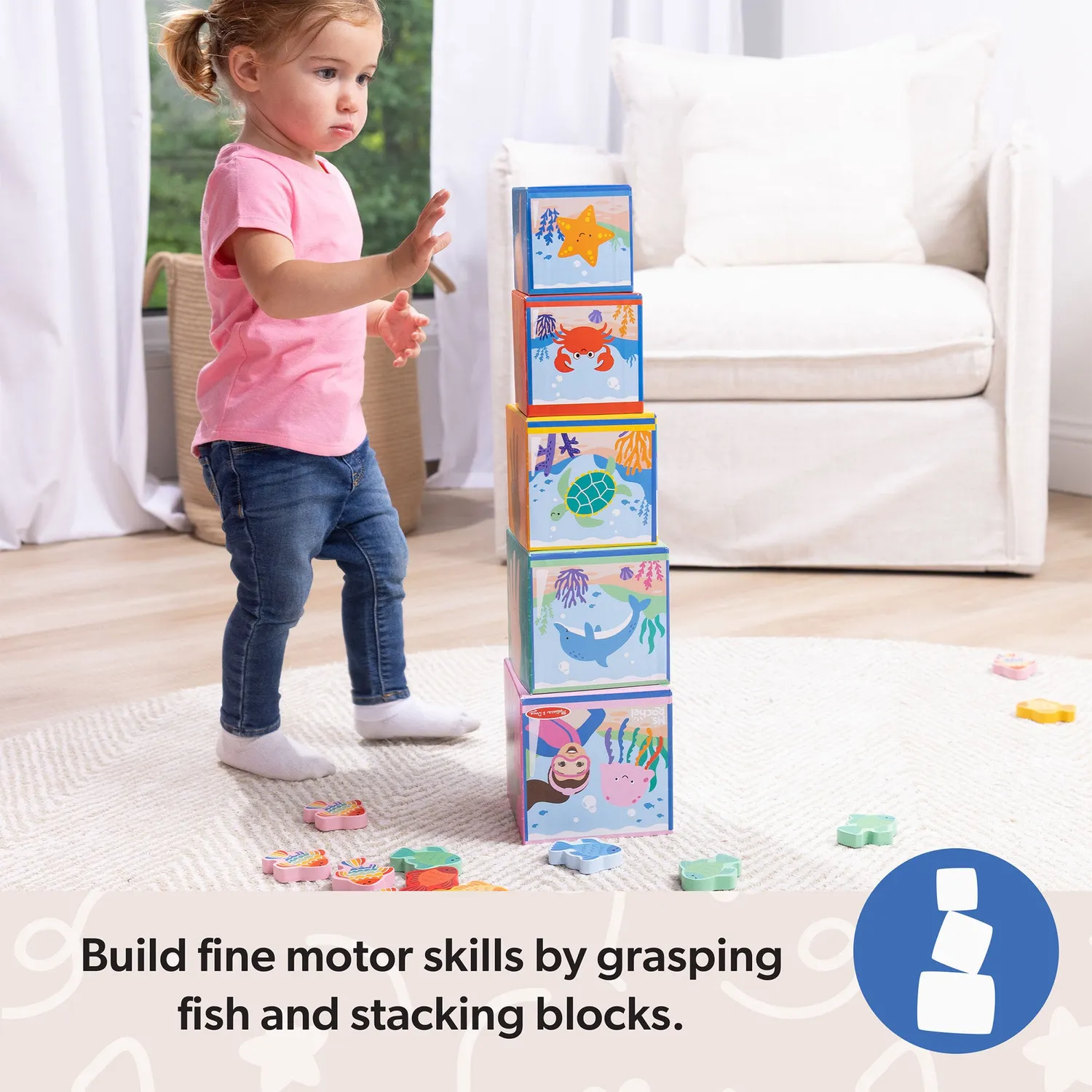 Melissa & Doug Ms. Rachel Sort & Count stapelblokken