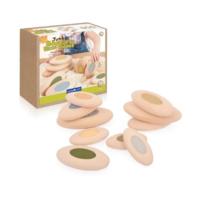 Guidecraft Jumbo Sensory River Stones stapelstenen beukenhout
