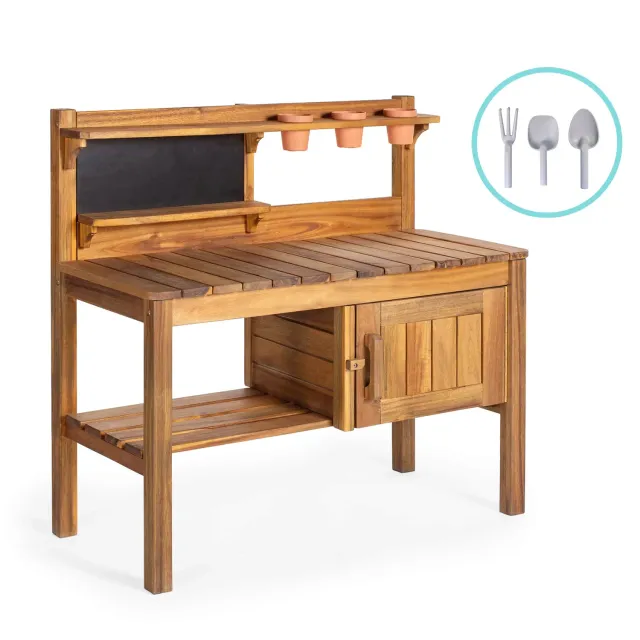 Martha Stewart Kids Potting Bench planttafel acacia met gereedschap