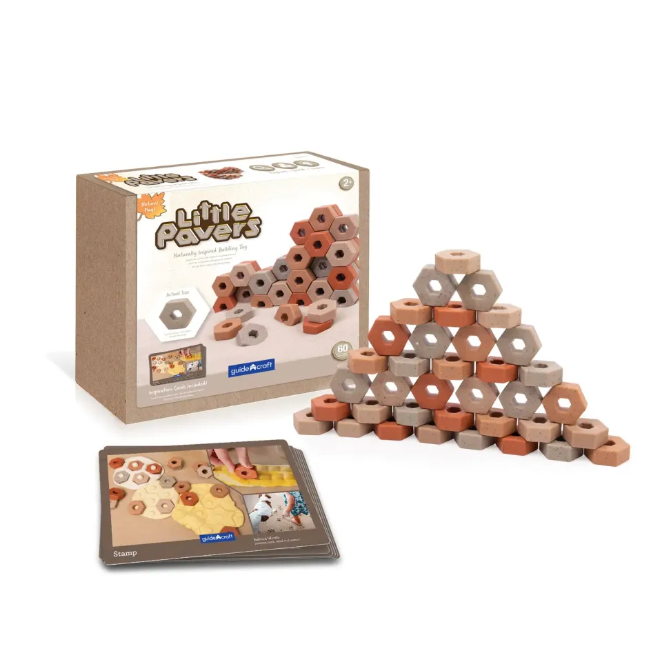 Guidecraft Little Pavers bouwstenen 60 stuks verzwaard