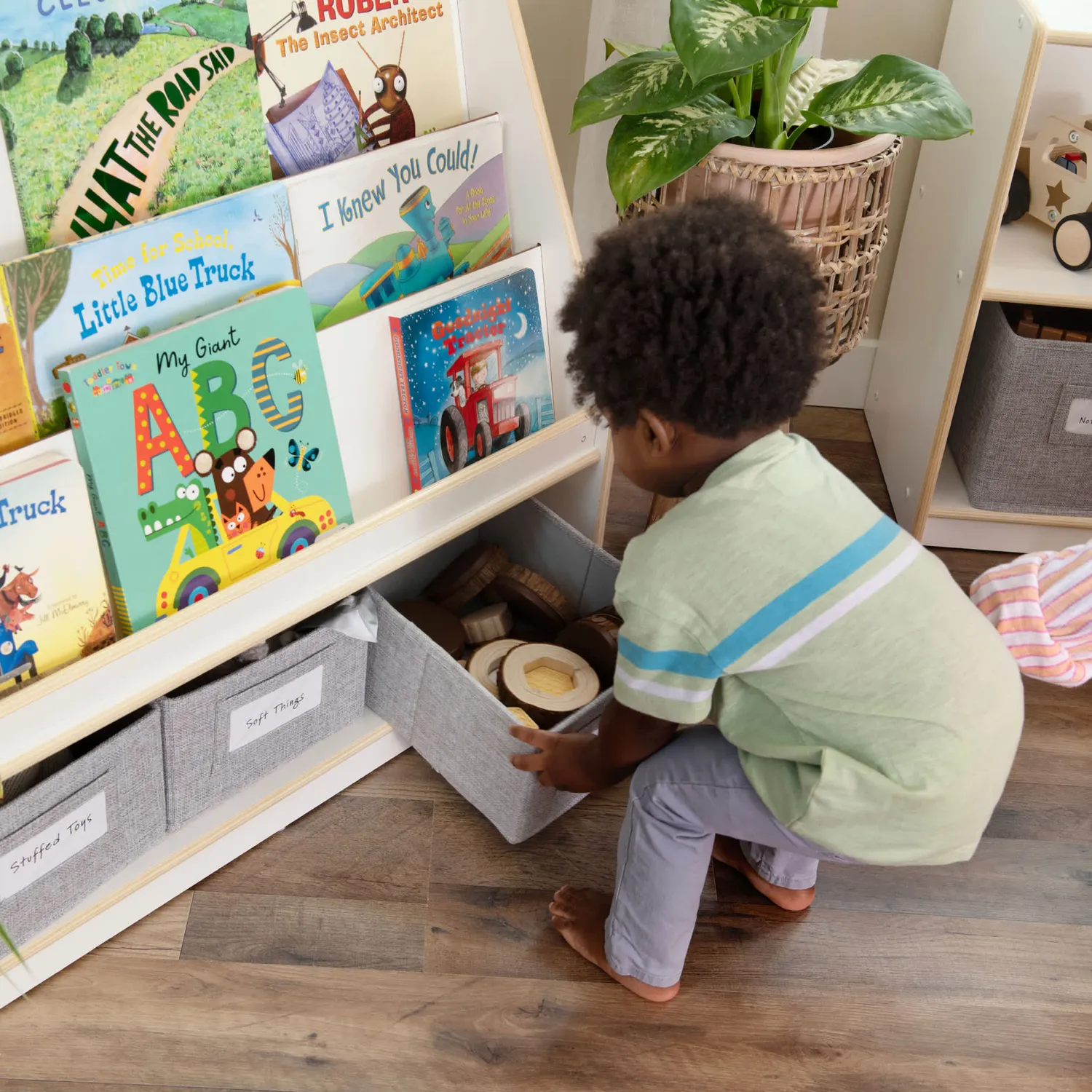 Guidecraft EdQ Book and Bin Display kast wit