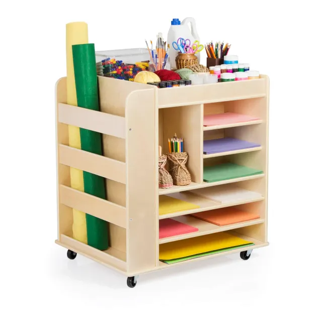 Guidecraft Art Cart opbergkar berkenhout