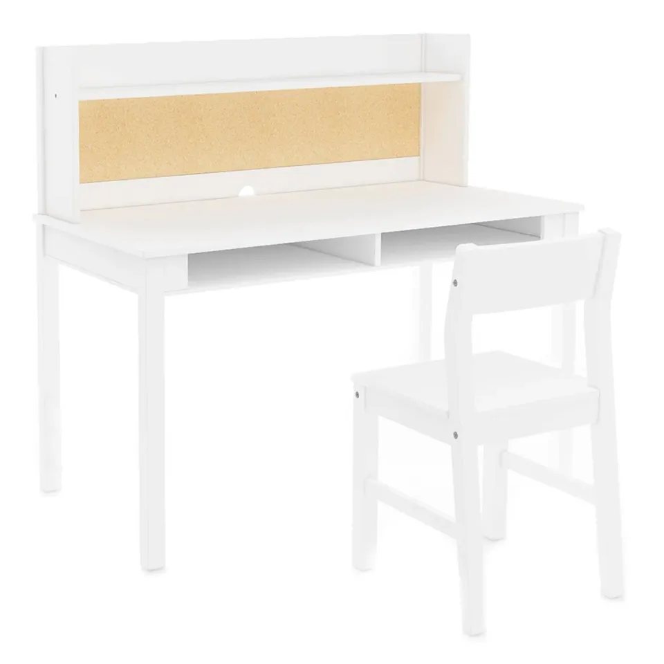 Martha Stewart Kids bureau met hutch en stoel linnenwit