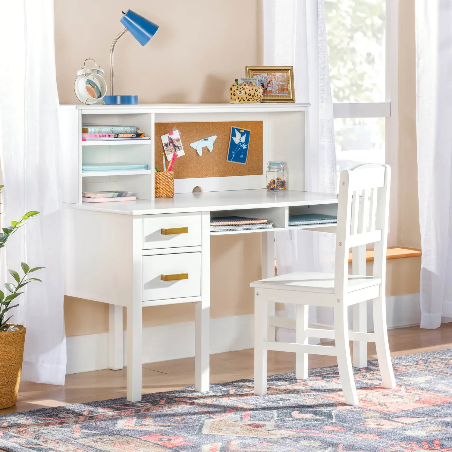 Guidecraft Taiga bureau stoel set navy hutch