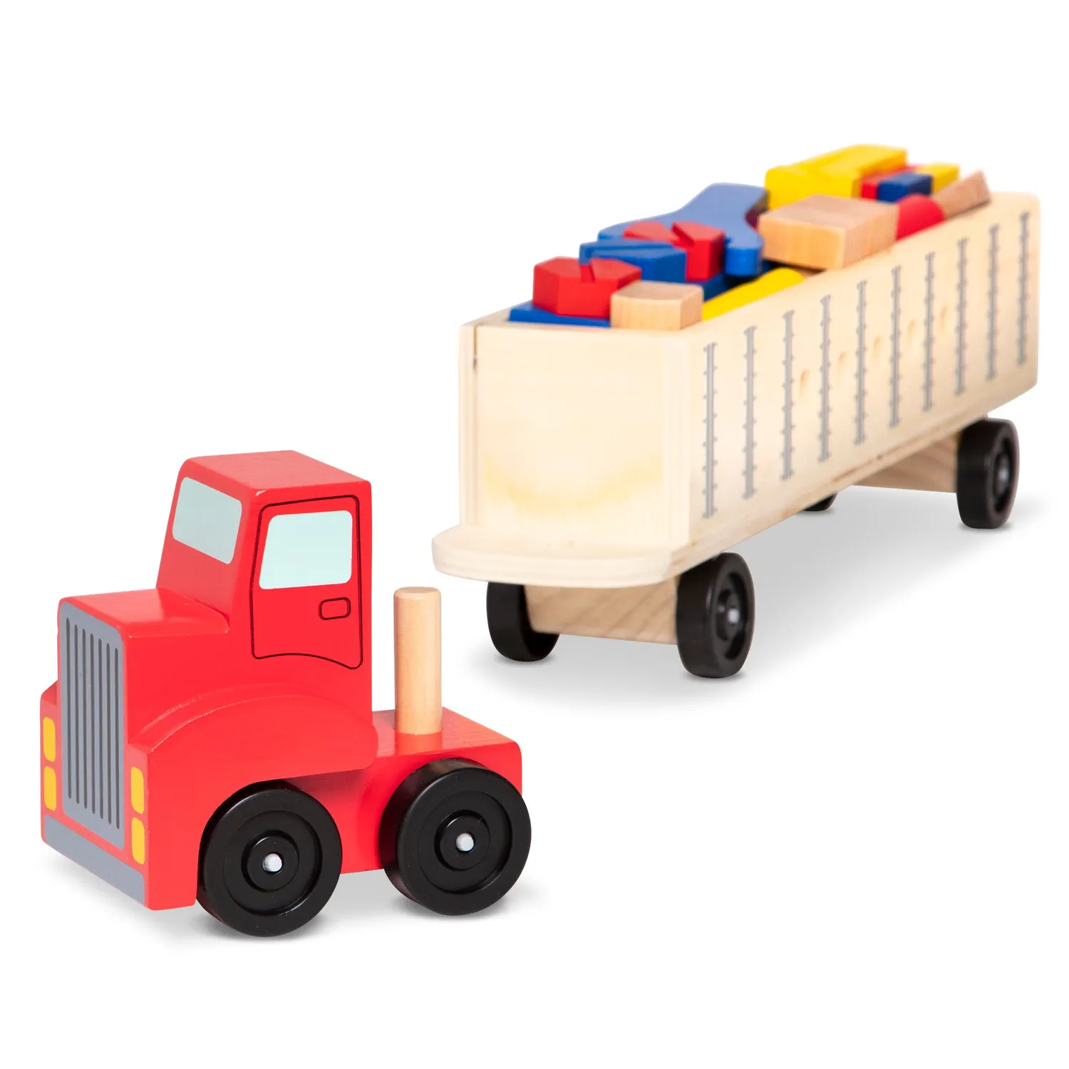 Melissa & Doug Big Rig bouwset vrachtwagen hout 22-delig