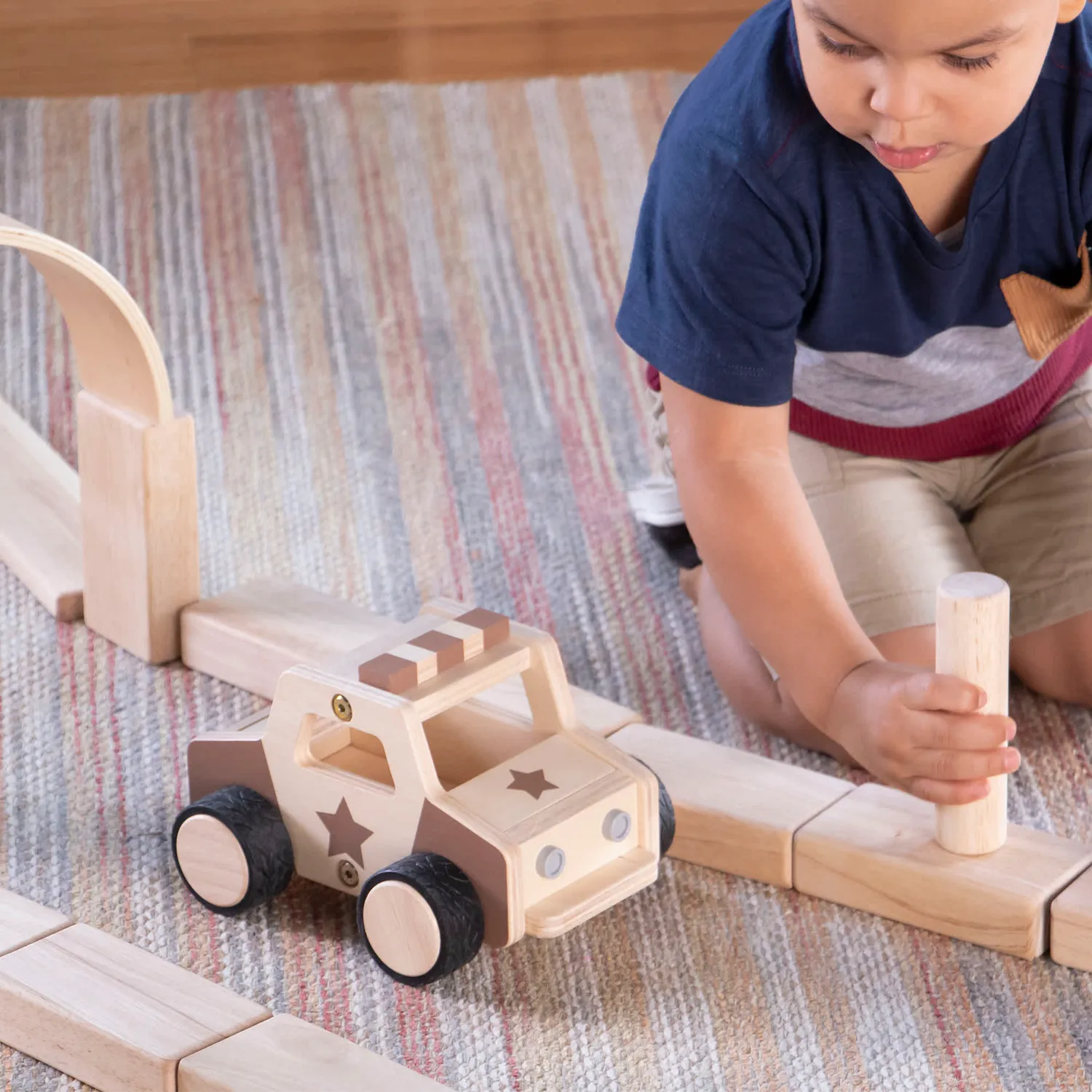Guidecraft Wooden Police Car houten politieauto groot