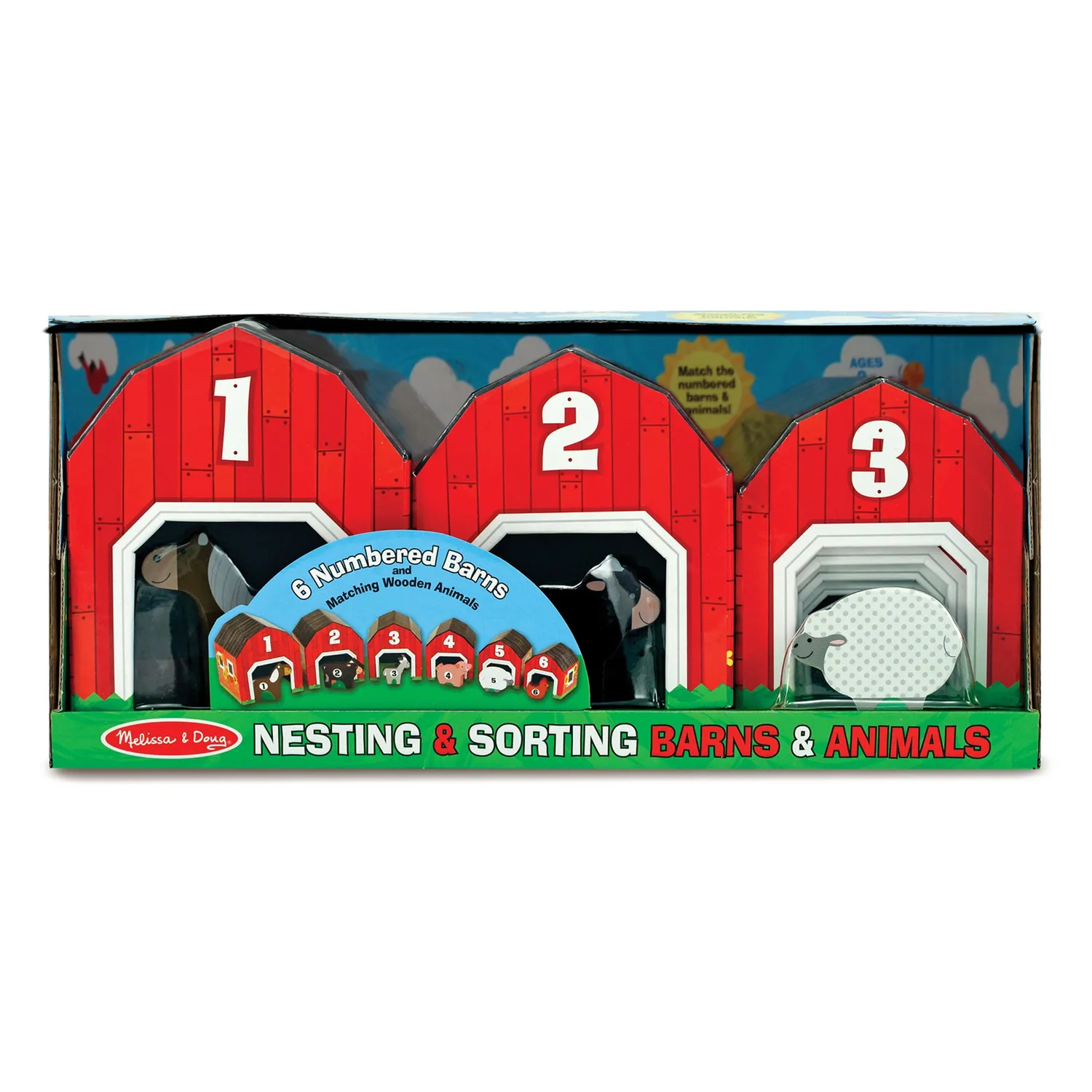 Melissa & Doug Nesting & Sorting Barns & Animals stapelblokken 6-delig 2-3 jaar