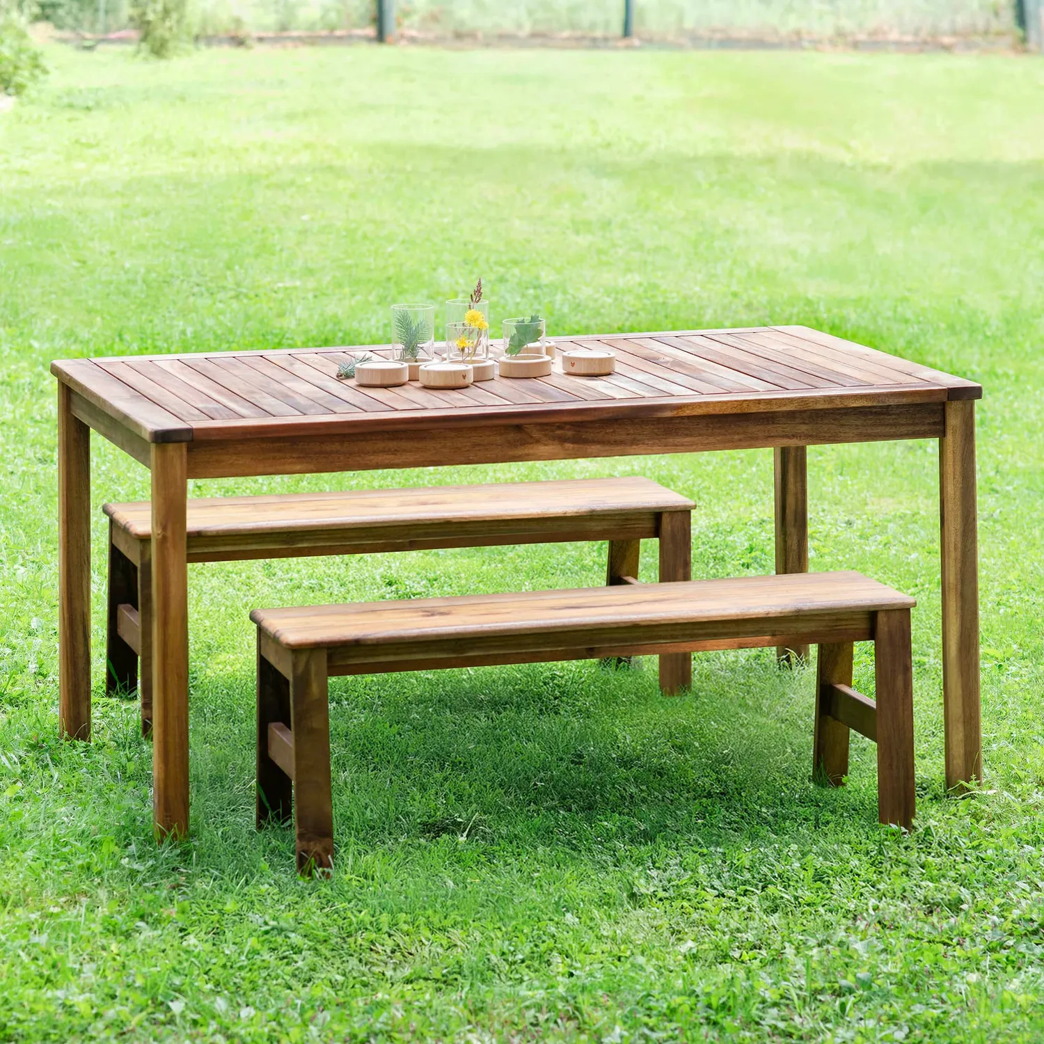 Guidecraft Acadia Outdoor Table Bench 36 tuintafelset acacia