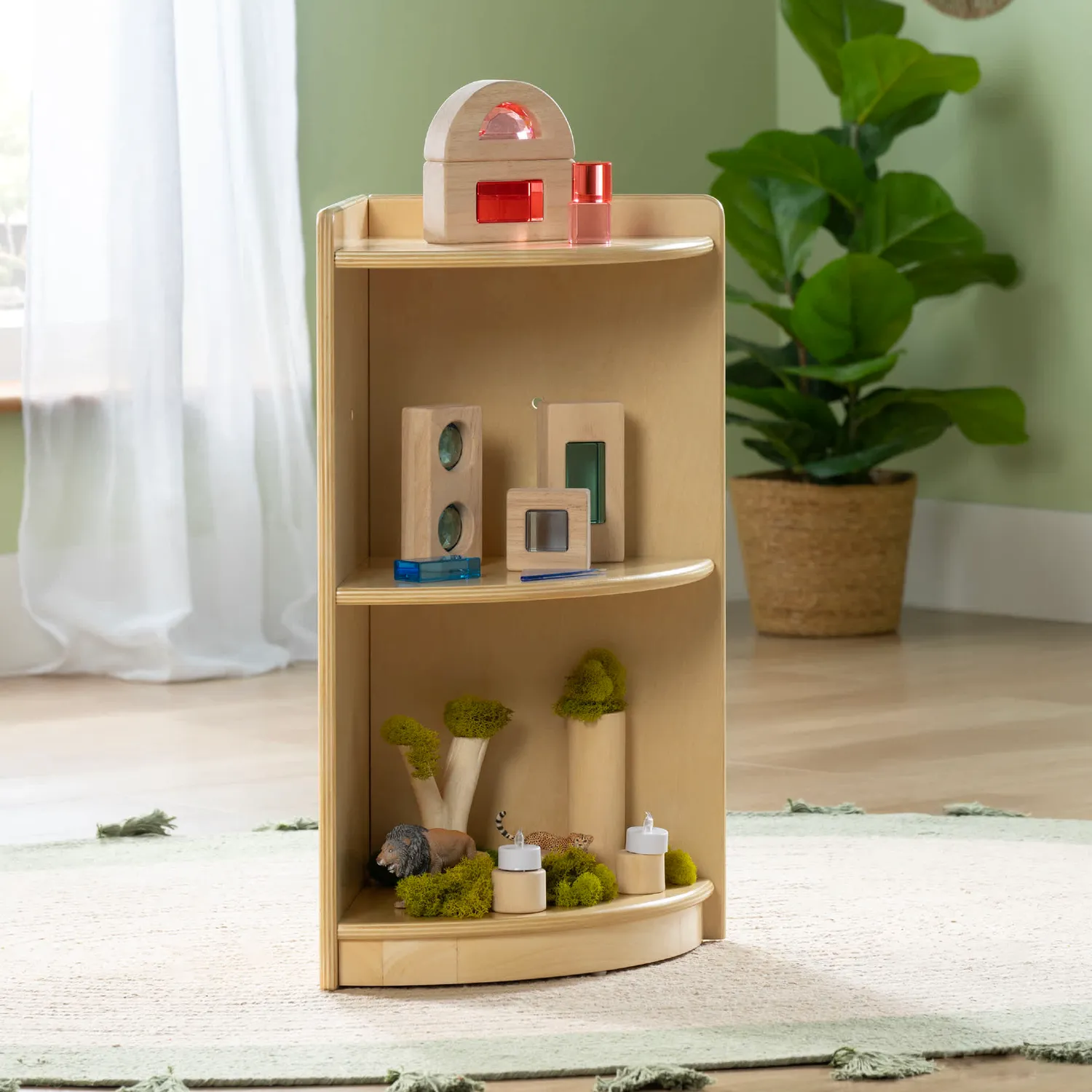 Guidecraft EdQ Curated Storage 2-Tier hoekkast trap 2-laags