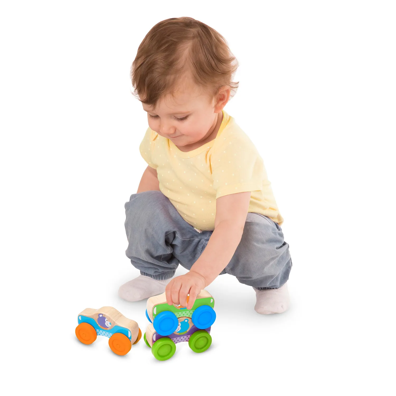 Melissa & Doug Wooden Animal houten stapelauto’s 3 stuks