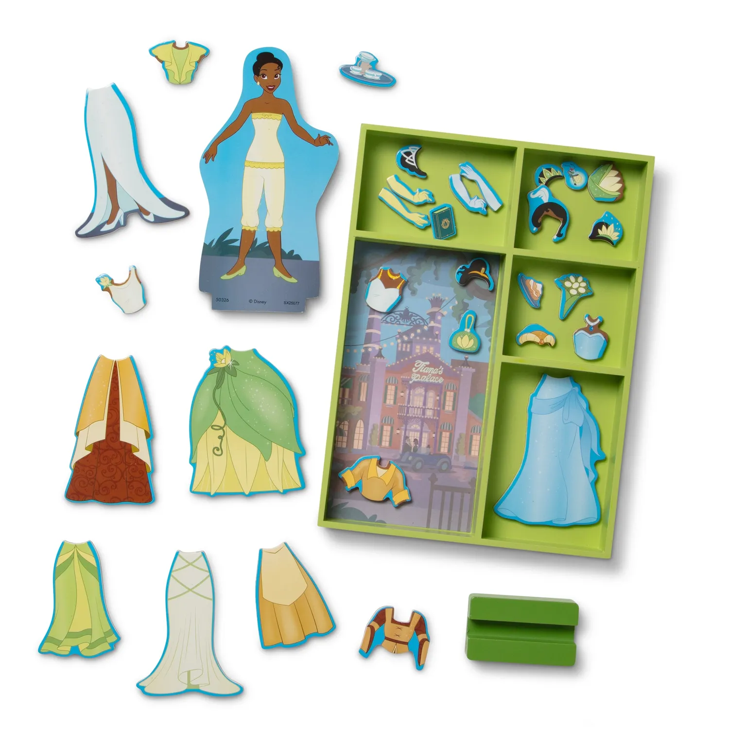 Melissa & Doug Disney Tiana magnetische aankleedpop 30-delig