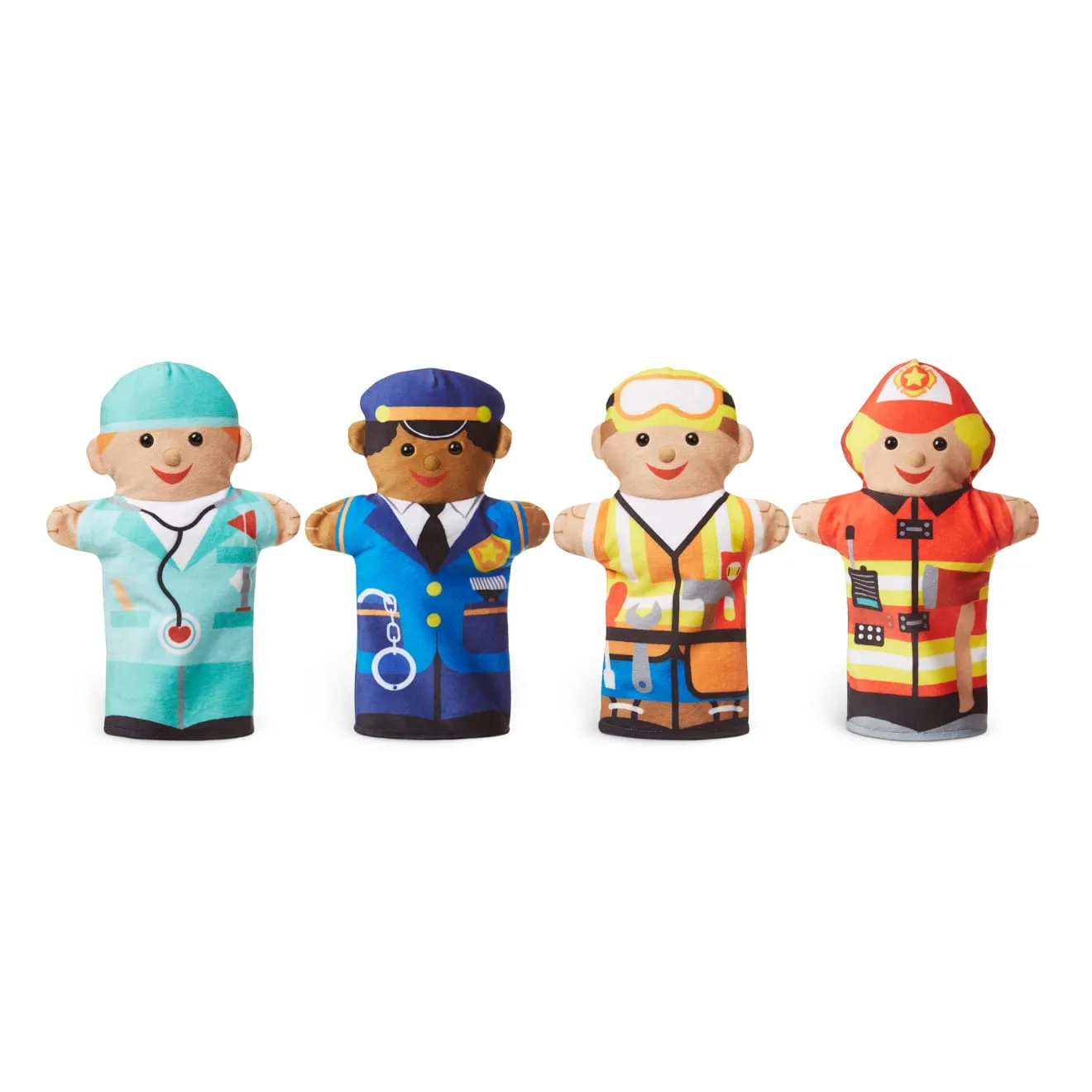 Melissa & Doug Jolly Helpers handpoppen set 4 stuks beroepen