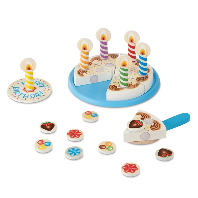 Melissa & Doug houten verjaardagstaart speelset 34-delig