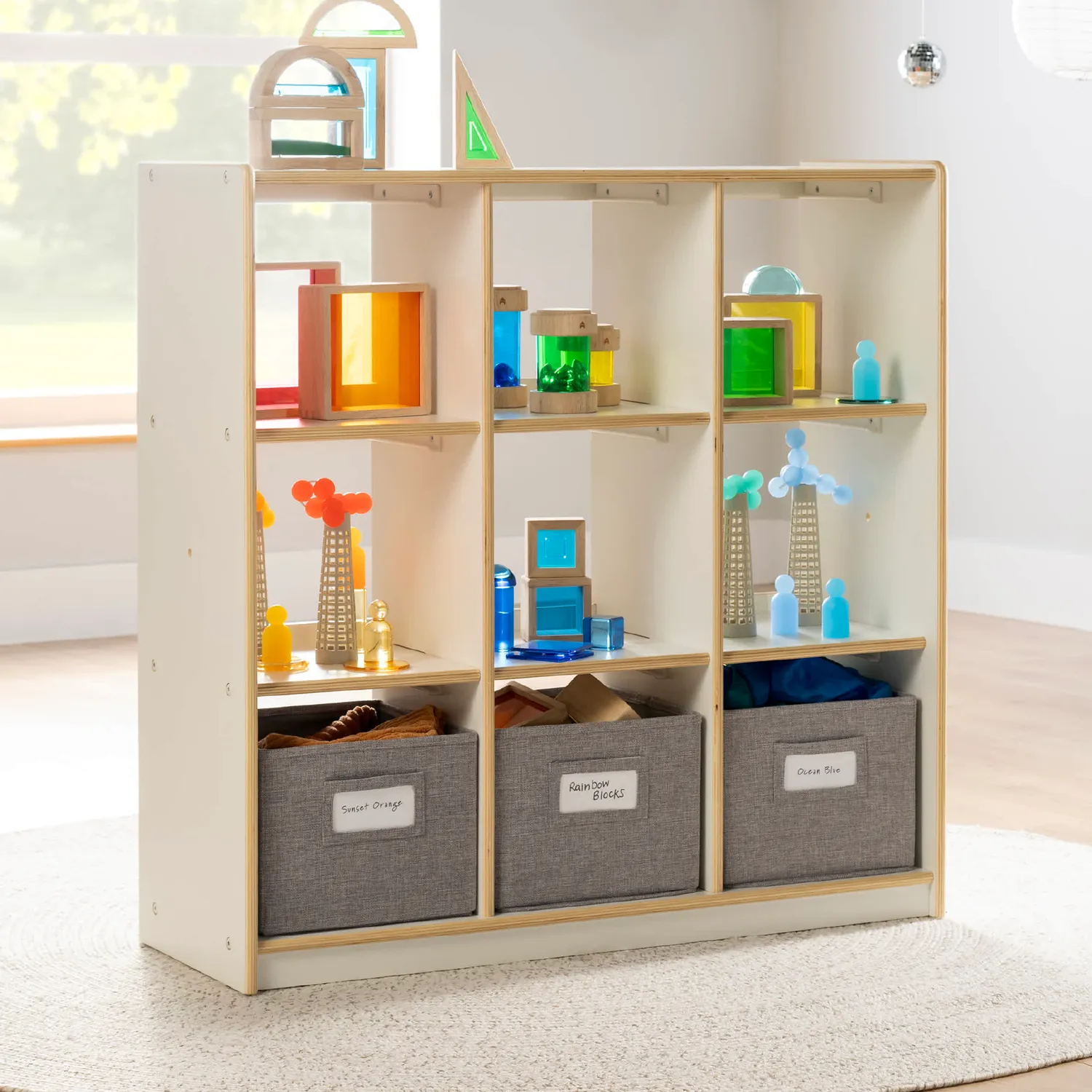 Guidecraft EdQ Curated Storage 3x3 kinderkast natural 9-vaks