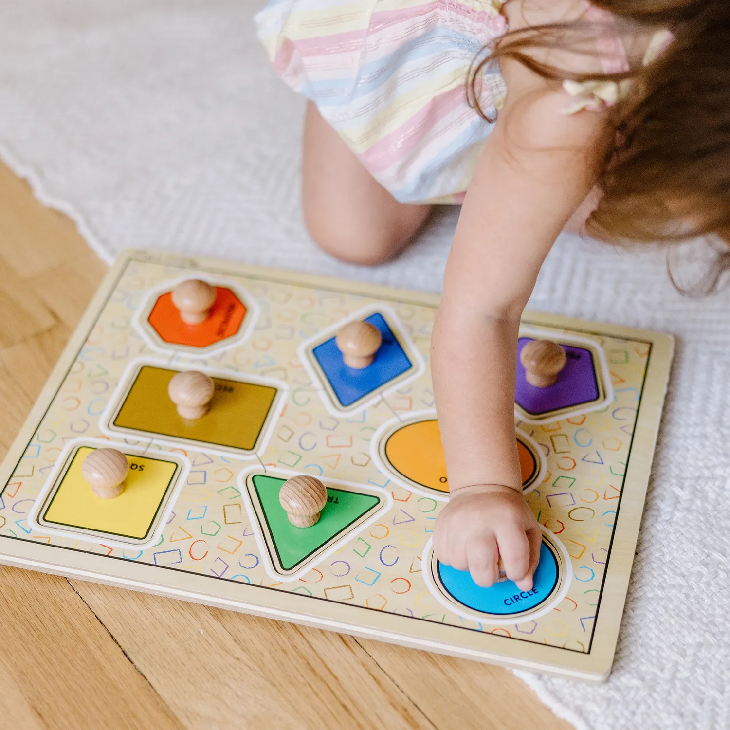 Melissa & Doug Geometric Shapes Deluxe Jumbo Peg puzzel 8 stuks