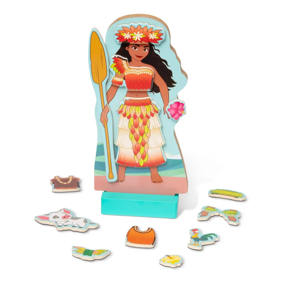Melissa & Doug Disney Moana magnetische aankleedpop 30-delig hout
