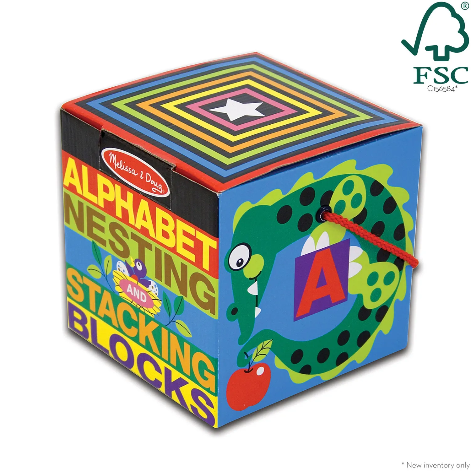 Melissa & Doug Alphabet stapelblokken karton 10 stuks