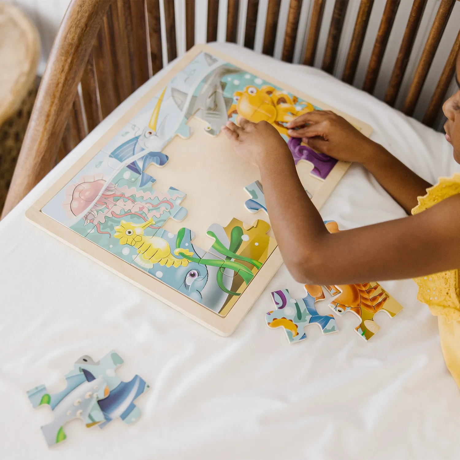 Melissa & Doug Under the Sea houten puzzel 24 stukjes oceaan