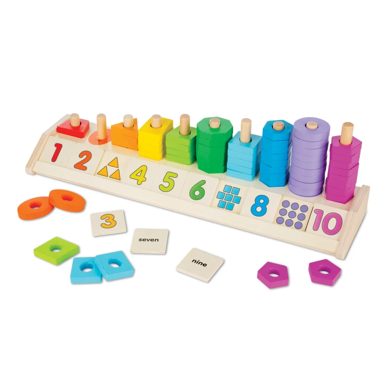 Melissa & Doug Counting Shape Stacker houten stapelaar