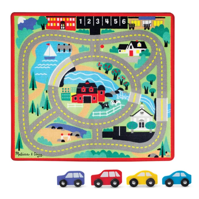 Melissa & Doug Round the Town speelkleed met 4 auto's