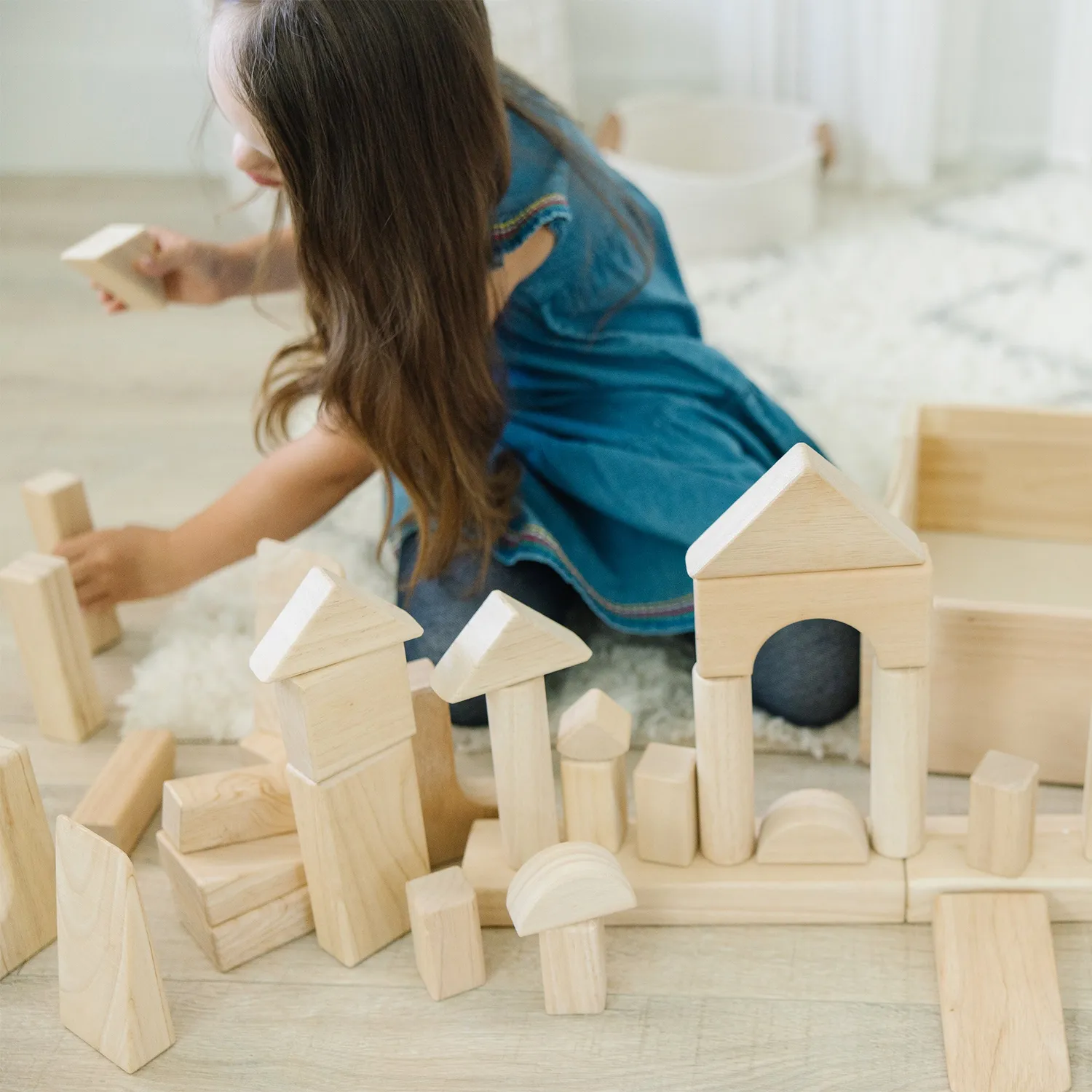 Melissa & Doug Standard Unit Blocks blokken 60 houten kist