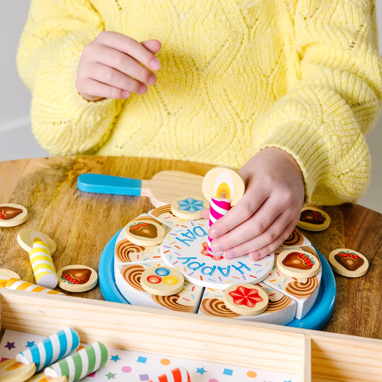Melissa & Doug houten verjaardagstaart speelset 34-delig