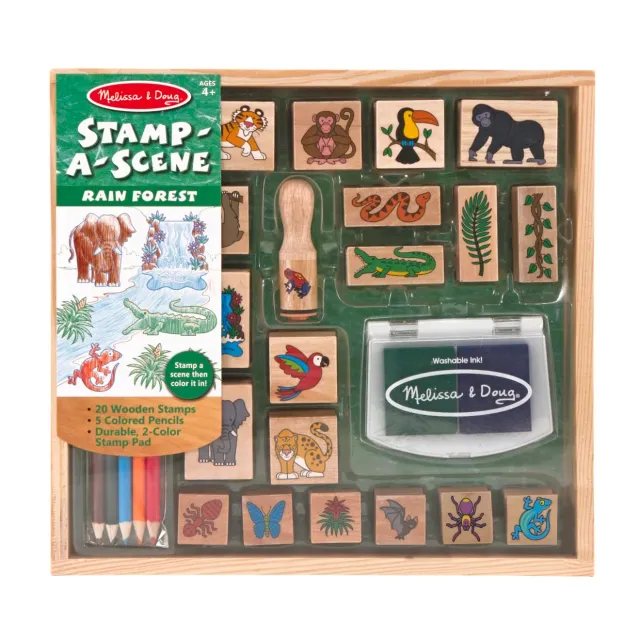 Melissa & Doug Stamp-a-Scene Rain Forest stempelset 20 stuks jungle