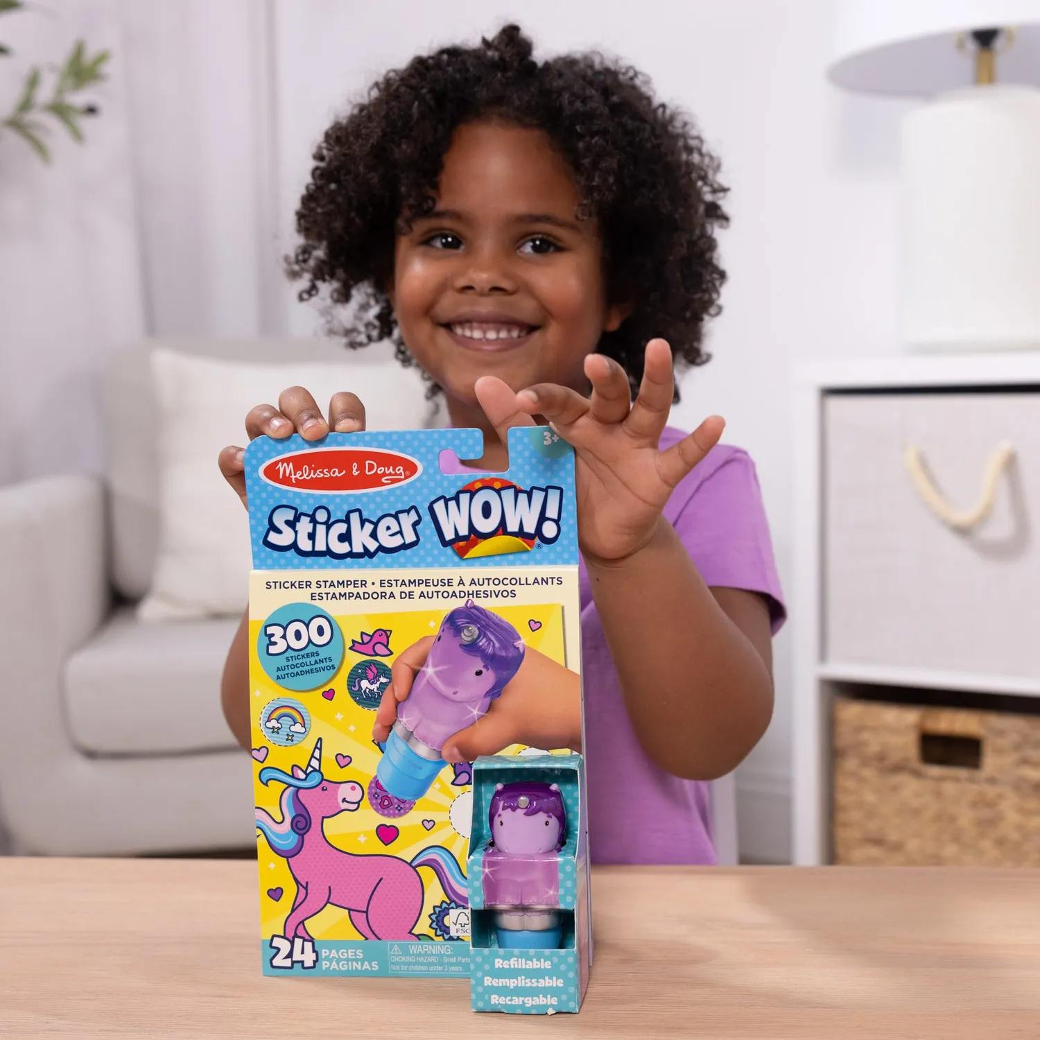 Melissa & Doug Sticker WOW Eenhoorn stickerboek paars