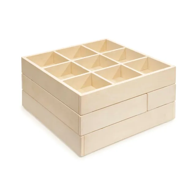 Guidecraft Loose Parts stapelbare houten trays set van 4