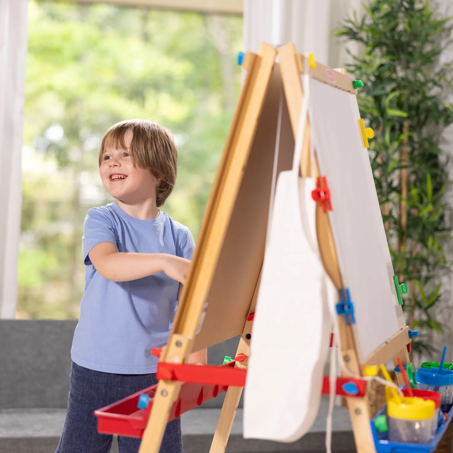Melissa & Doug Deluxe Wooden Standing Art Easel schildersezel