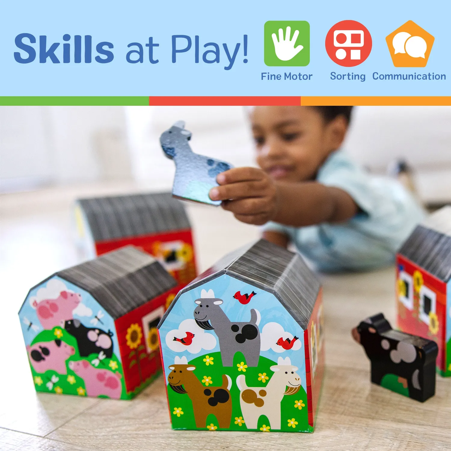 Melissa & Doug Nesting & Sorting Barns & Animals stapelblokken 6-delig 2-3 jaar