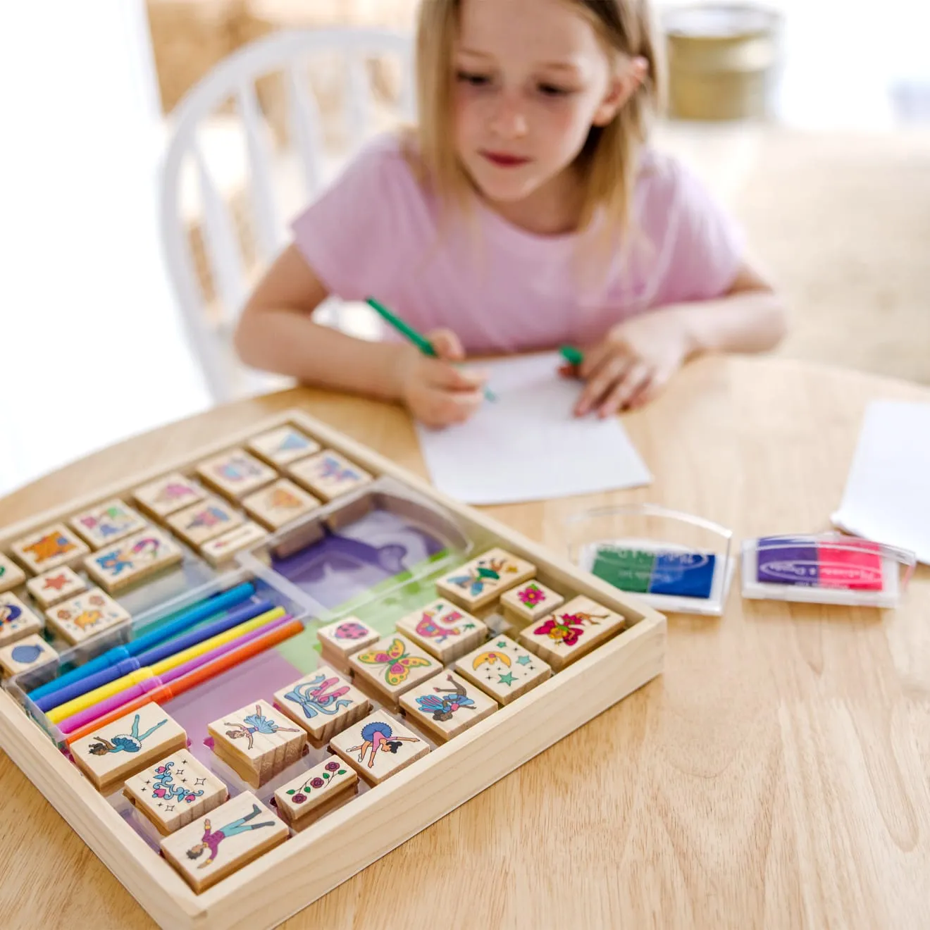 Melissa & Doug Deluxe Fairy Tale stempelset 38-delig sprookjes