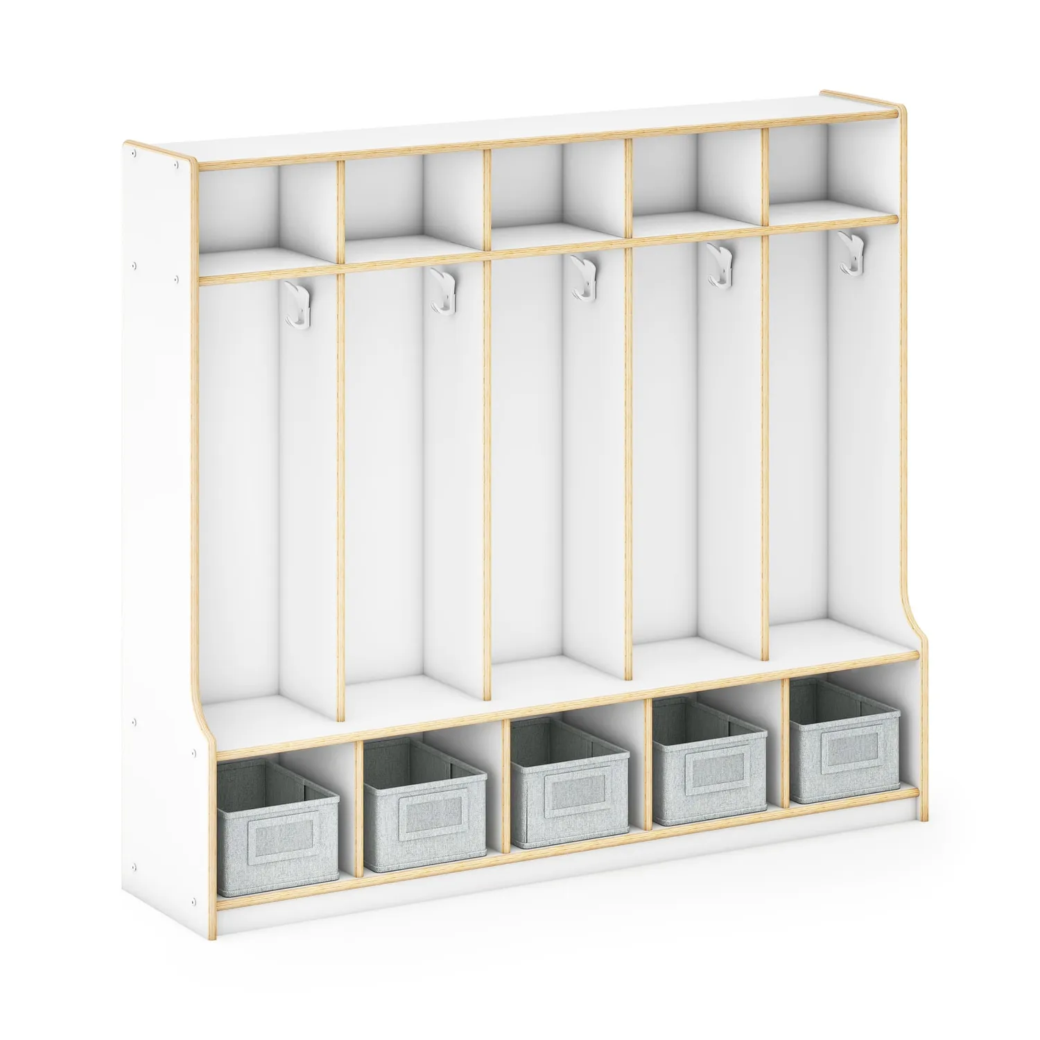 Guidecraft EdQ 5-Section Locker kapstokbank naturel