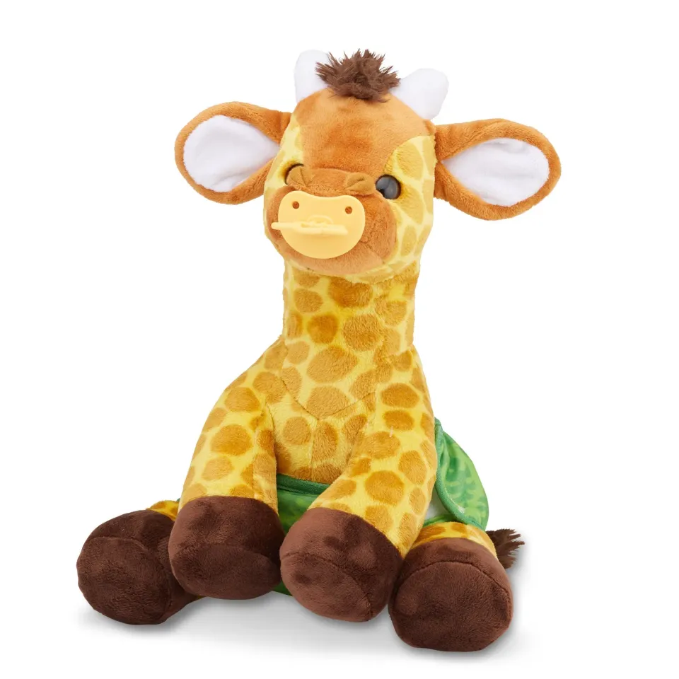 Melissa & Doug Baby Giraffe knuffel pluche 28 cm met flesje
